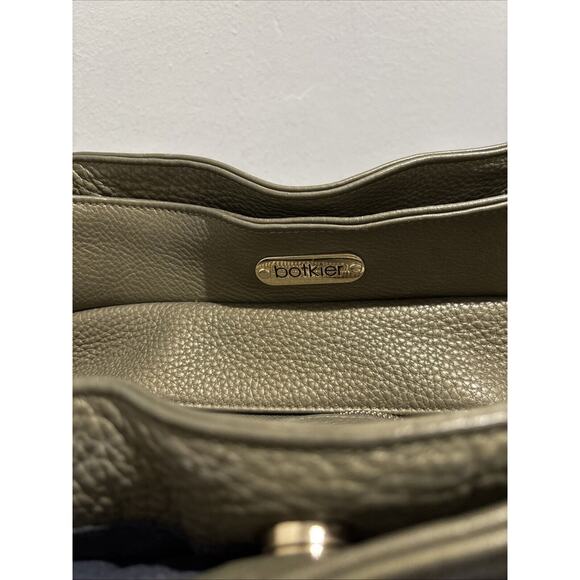 BOTKIER Trigger XL Satchel BIG Shoulder Bag Gold Metallic LEATHER Preowned READ - Picture 7 of 16